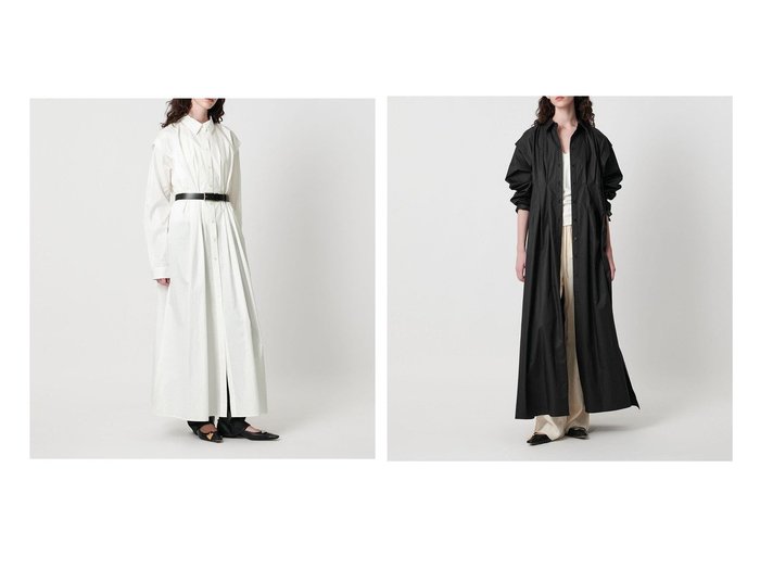 【UNITED ARROWS/ユナイテッドアローズ】のAEWEN MATOPH ウエストダーツ シャツマキシワンピース - ウォッシャブル - おすすめ人気トレンドファッション通販アイテム 人気、トレンドファッション・服の通販 founy(ファニー) ファッション Fashion レディースファッション Fashion for Women ワンピース Dresses マキシ丈ワンピース・ロングドレス Maxi Dresses / Long One-Pieces ウォッシャブル Machine Washable ヴィンテージ Vintage Style スリット Slit, Slit Detail ツイル Twist, Twisted Detail フェミニン Feminine, Girly ポケット Pocket, Pocket Detail 羽織 Haori, Light Jacket マキシ Maxi, Full Length モノトーン Monotone, Black and White |ID:crp329100000222439