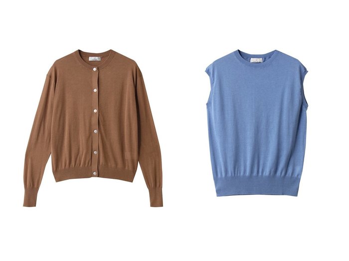 【j./ジェイドット】の綿シルクニットスリーブレストップス&綿シルクニットクルーカーディガン おすすめ人気トレンドファッション通販アイテム 人気、トレンドファッション・服の通販 founy(ファニー) ファッション Fashion レディースファッション Fashion for Women トップス・カットソー Cut & Sew Tops ニット Knit Tops & Sweaters カーディガン・羽織り Layered Style Cardigans カジュアルプルオーバー・ニットトップス Pullovers & Knit Tops / Casual Pullovers カーディガン Cardigan, Knitwear シルク Silk, 100% Silk ベーシック Basic, Essential エレガント 上品 Elegant 新作・新入荷 New Arrivals / New In |ID:crp329100000222478