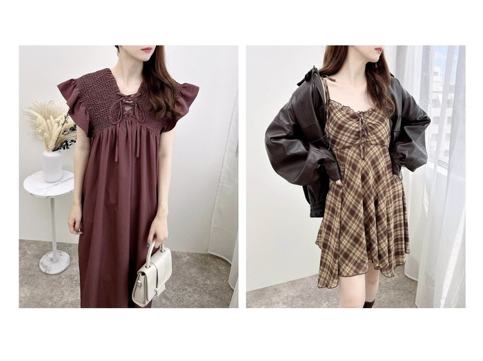 【INGNI/イング】の前後2WayシャーリングOP&シアーチェックイレヘムチュニックOP おすすめ人気トレンドファッション通販アイテム 人気、トレンドファッション・服の通販 founy(ファニー) ファッション Fashion レディースファッション Fashion for Women トップス・カットソー Cut & Sew Tops ワンピース Dresses チュニック Tunic Tops & Dresses イレヘム Irregular Hemline インナー Innerwear シアー Sheer, See-Through スマホ Smartphone, Mobile Device チェック Check, Plaid, Tartan フェミニン Feminine, Girly フリル Frill, Ruffle リボン Ribbon, Bow ギャザー Gathered, Ruffled シャーリング Shirring, Ruched ショルダー Shoulder, Shoulder Strap フロント Front, Front Design レース Lace, Lace Fabric ロング Long, Long-Length |ID:crp329100000222485