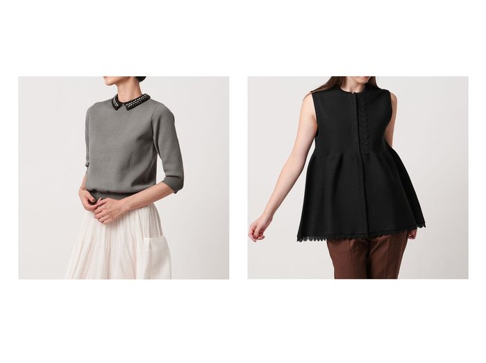 【UNITED ARROWS/ユナイテッドアローズ】のビジューカラー 2WAY ニット&レース ペプラム ニットベスト -ウォッシャブル- おすすめ人気トレンドファッション通販アイテム 人気、トレンドファッション・服の通販 founy(ファニー) ファッション Fashion レディースファッション Fashion for Women トップス・カットソー Cut & Sew Tops ニット Knit Tops & Sweaters アウター Coat / Outerwear Collection ベスト&ジレ / 重ね着スタイル Vests & Gilets おすすめ Recommended / Our Picks とろみ Fluid, Flowy Fabric タイトスカート Pencil Skirt, Tight Skirt ビジュー Bijou, Jewel-like Accent ベーシック Basic, Essential リラックス Relax, Relaxed Fit インナー Innerwear ウォッシャブル Machine Washable カットソー Cut and Sewn Top フロント Front, Front Design ベスト Vest, Waistcoat ペプラム Peplum, Flared Hem ミラノリブ Milano Rib, Milano Stitch メタル Metal, Metal Parts レース Lace, Lace Fabric |ID:crp329100000222486