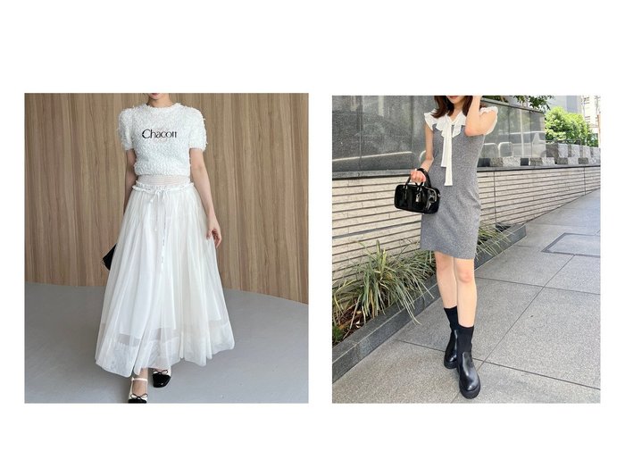 【SNIDEL/スナイデル】のSustainableフリルカラードッキングミニワンピース&【Chacott】ジャガードハーフプルオーバー おすすめ人気トレンドファッション通販アイテム 人気、トレンドファッション・服の通販 founy(ファニー) ファッション Fashion レディースファッション Fashion for Women トップス・カットソー Cut & Sew Tops カジュアルプルオーバー・ニットトップス Pullovers & Knit Tops / Casual Pullovers ワンピース Dresses ウェーブ Wavy Pattern エレガント 上品 Elegant シルバー Silver, Metallic Silver ダブル Double, Double-Breasted チュール Tulip, Tulip Motif バレエ Ballet, Ballet Style パール Pearl, Pearl Accent フロント Front, Front Design 半袖 Short Sleeve, Half Sleeve リボン Ribbon, Bow おすすめ Recommended / Our Picks |ID:crp329100000222489