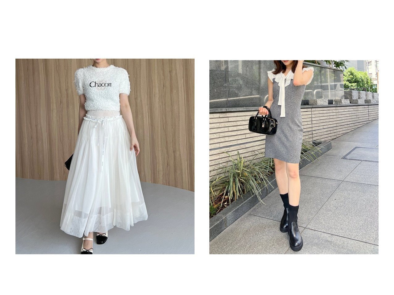 【SNIDEL/スナイデル】のSustainableフリルカラードッキングミニワンピース&【Chacott】ジャガードハーフプルオーバー おすすめ人気トレンドファッション通販アイテム インテリア・キッズ・メンズ・レディースファッション・服の通販 founy(ファニー) 　ファッション　Fashion　レディースファッション　Fashion for Women　トップス・カットソー　Cut & Sew Tops　カジュアルプルオーバー・ニットトップス　Pullovers & Knit Tops / Casual Pullovers　ワンピース　Dresses　ウェーブ　Wavy Pattern　エレガント 上品　Elegant　シルバー　Silver, Metallic Silver　ダブル　Double, Double-Breasted　チュール　Tulip, Tulip Motif　バレエ　Ballet, Ballet Style　パール　Pearl, Pearl Accent　フロント　Front, Front Design　半袖　Short Sleeve, Half Sleeve　リボン　Ribbon, Bow　おすすめ　Recommended / Our Picks　オレンジ系　Orange　|ID:crp329100000222489