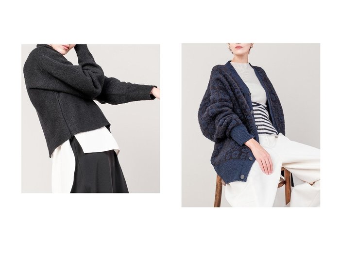 【DOMELLE/ドメル】のハイ ネック セーター&LEOPARD ジャカード カーディガン おすすめ人気トレンドファッション通販アイテム 人気、トレンドファッション・服の通販 founy(ファニー) ファッション Fashion レディースファッション Fashion for Women トップス・カットソー Cut & Sew Tops ニット Knit Tops & Sweaters カジュアルプルオーバー・ニットトップス Pullovers & Knit Tops / Casual Pullovers カーディガン・羽織り Layered Style Cardigans おすすめ Recommended / Our Picks セーター Sweater, Knitwear ハイネック High Neck, Mock Neck バランス Balance, Style Balance ワイド Wide, Wide Fit 新作・新入荷 New Arrivals / New In 秋 Autumn カーディガン Cardigan, Knitwear クール Cool, Chic ジャカード／ジャガード Jacquard, Woven Pattern ビッグ Big, Oversized レオパード Leopard, Animal Print |ID:crp329100000222501