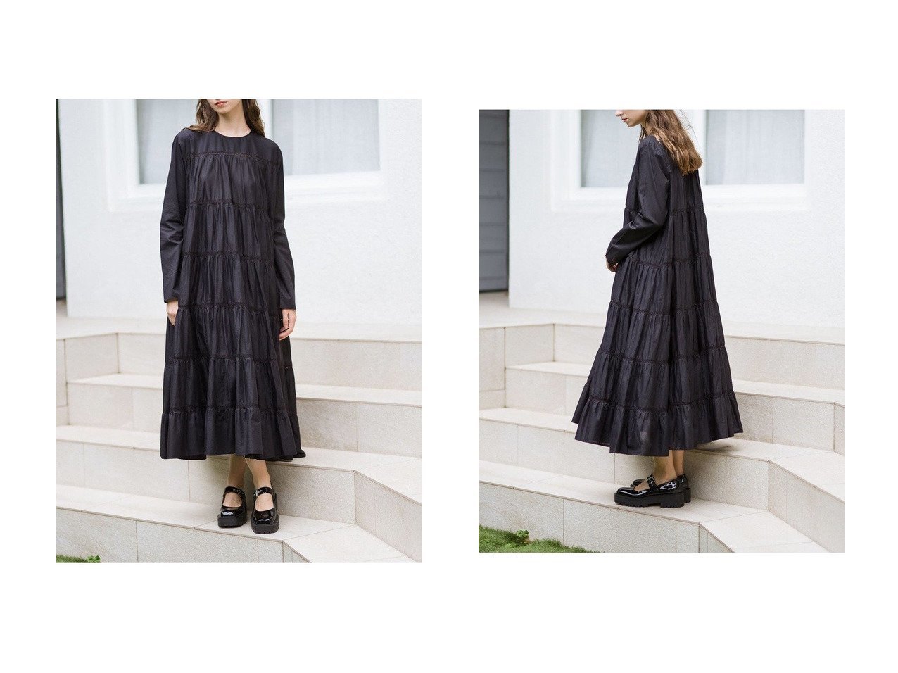 【MERLETTE/マーレット】のMAIDA COTTON LAWN ティアードマキシドレス おすすめ人気トレンドファッション通販アイテム インテリア・キッズ・メンズ・レディースファッション・服の通販 founy(ファニー) 　ファッション　Fashion　レディースファッション　Fashion for Women　ワンピース　Dresses　フォーマル・パーティードレス・結婚式用ドレス　Elegant & Casual Dresses　チュニック　Tunic Tops & Dresses　チュニック　Tunic, Long Top　ドレス　Dress, One-Piece　マキシ　Maxi, Full Length　リゾート　Resort, Vacation Style　エレガント 上品　Elegant　定番　Standard, Basic Item　新作・新入荷　New Arrivals / New In　ブラック系　Black　|ID:crp329100000222537