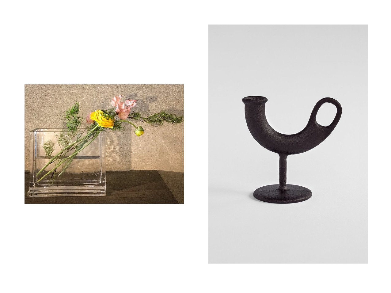 【Nedre Foss/ネドレフォス】のIldhane candle holder イルドハーネ キャンドルホルダー&Monoblokk モノブロック おすすめ人気トレンドファッション通販アイテム インテリア・キッズ・メンズ・レディースファッション・服の通販 founy(ファニー) 　ガラス　Glass, Glassware　フラワー　Flower, Floral　ブロック　Block, Solid Block Pattern　新作・新入荷　New Arrivals / New In　|ID:crp329100000222540