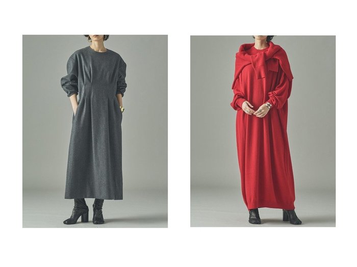 【Curensology/カレンソロジー】のメルトンタックワンピース&ウールカシミヤニットワンピース おすすめ人気トレンドファッション通販アイテム 人気、トレンドファッション・服の通販 founy(ファニー) ファッション Fashion レディースファッション Fashion for Women ワンピース Dresses チュニック Tunic Tops & Dresses ニットワンピース Knit Dresses おすすめ Recommended / Our Picks シェイプ Shape, Slim Fit チュニック Tunic, Long Top フォルム Silhouette, Form メルトン Melton, Heavy Wool ロング Long, Long-Length 新作・新入荷 New Arrivals / New In |ID:crp329100000222551
