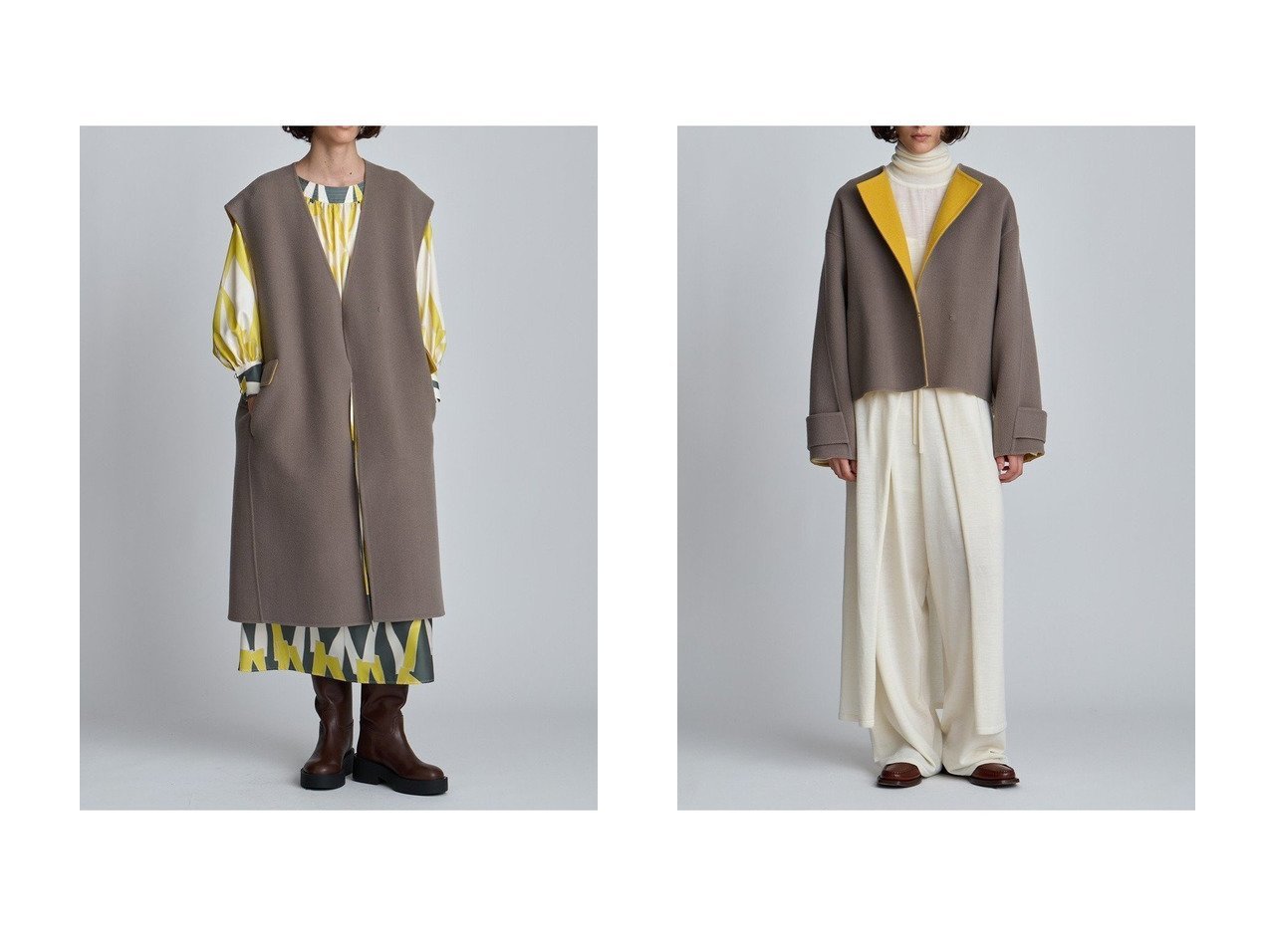 【HOUSE OF LOTUS/ハウス オブ ロータス】のバイカラーショートコート&バイカラーリバージレ おすすめ人気トレンドファッション通販アイテム インテリア・キッズ・メンズ・レディースファッション・服の通販 founy(ファニー) 　ファッション　Fashion　レディースファッション　Fashion for Women　アウター　Coat / Outerwear Collection　レディースジャケット・軽アウター　Jackets　コート・ロングコート・ピーコート　Long Coats, Peacoats & More　ジャケット　Jacket, Outerwear　バランス　Balance, Style Balance　フォルム　Silhouette, Form　ベスト　Vest, Waistcoat　エレガント 上品　Elegant　新作・新入荷　New Arrivals / New In　ブルー系　Blue　|ID:crp329100000222558