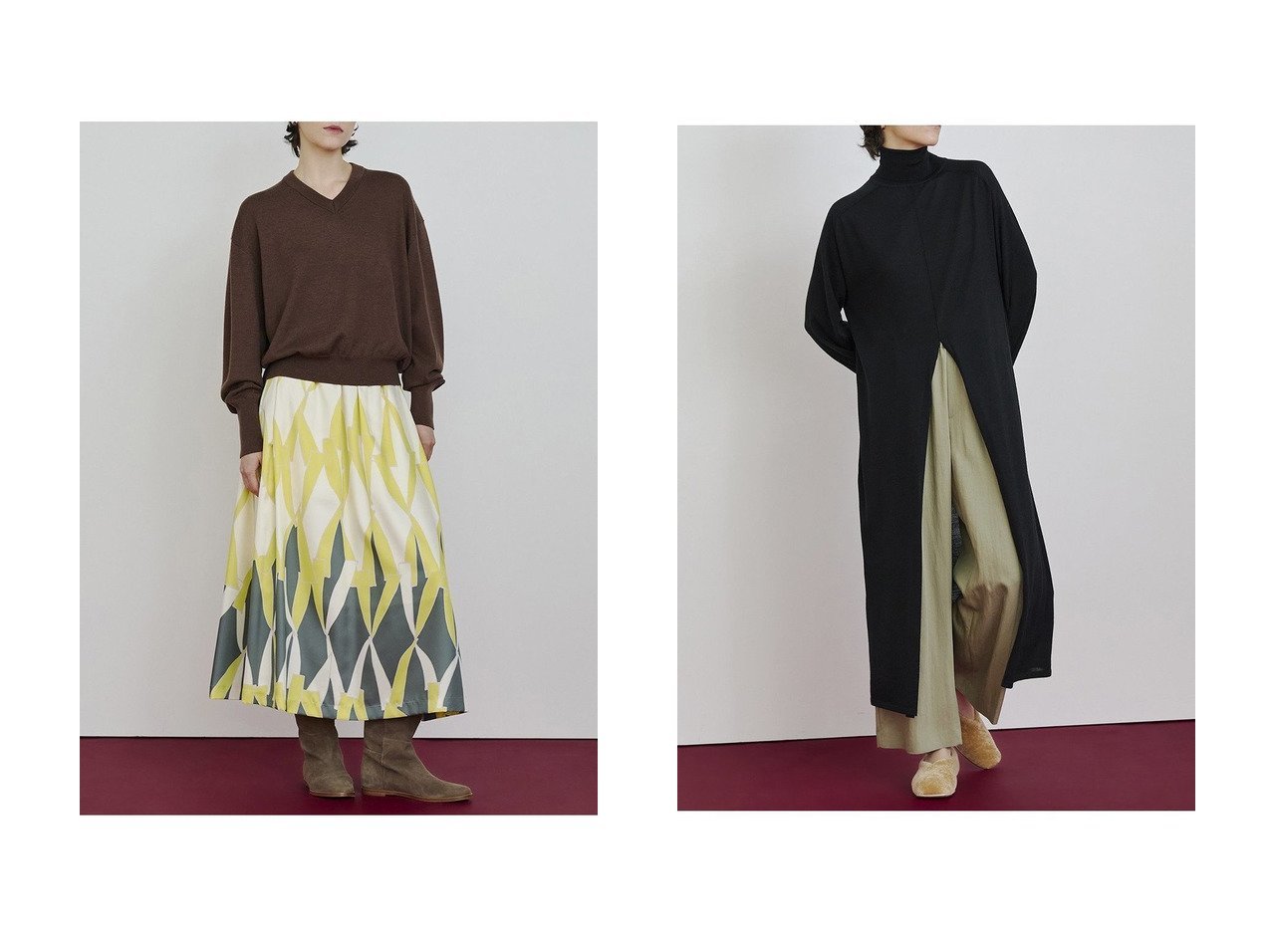 【HOUSE OF LOTUS/ハウス オブ ロータス】のウーステッドメリノウールVネックプルオーバー&ウーステッドメリノウールワンピース おすすめ人気トレンドファッション通販アイテム インテリア・キッズ・メンズ・レディースファッション・服の通販 founy(ファニー) 　ファッション　Fashion　レディースファッション　Fashion for Women　トップス・カットソー　Cut & Sew Tops　ニット　Knit Tops & Sweaters　カジュアルプルオーバー・ニットトップス　Pullovers & Knit Tops / Casual Pullovers　Vネックトップス　V-Neck Tops / V-Cut Neckline Shirts　ワンピース　Dresses　チュニック　Tunic Tops & Dresses　コーティング　Coating, Coated Finish　ショルダー　Shoulder, Shoulder Strap　シンプル　Simple, Minimal　ドロップ　Drop Shoulder, Dropped Style　ボトム　Bottoms, Lower Wear　リラックス　Relax, Relaxed Fit　新作・新入荷　New Arrivals / New In　ホワイト系　White　イエロー系　Yellow　グレー系　Gray　ブラック系　Black　|ID:crp329100000222561