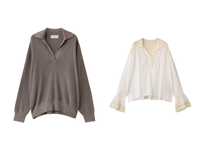 【GALLARDAGALANTE/ガリャルダガランテ】の【HERITANOVUM】ワッフルスッキパーニット&【HERITANOVUM】クロシェットシャツ おすすめ人気トレンドファッション通販アイテム 人気、トレンドファッション・服の通販 founy(ファニー) ファッション Fashion レディースファッション Fashion for Women トップス・カットソー Cut & Sew Tops ニット Knit Tops & Sweaters カジュアルプルオーバー・ニットトップス Pullovers & Knit Tops / Casual Pullovers シャツ・ブラウス・オフィスカジュアル Elegant Blouses & Button-Ups おすすめ Recommended / Our Picks なめらか Smooth, Silky Texture エレガント 上品 Elegant トレンド Trend, Trending Now 新作・新入荷 New Arrivals / New In |ID:crp329100000222564