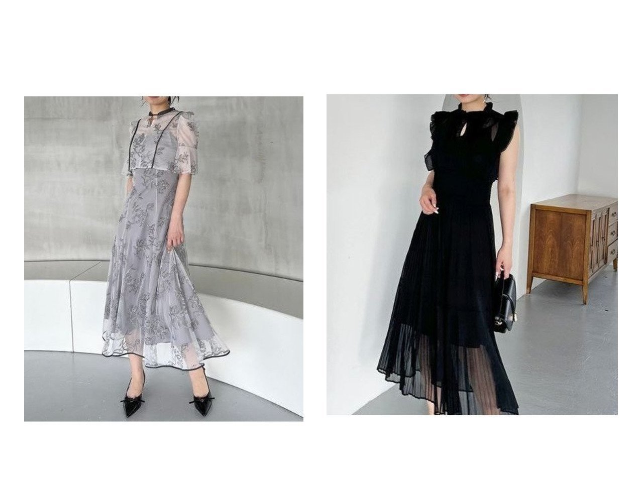 【SNIDEL/スナイデル】のエンブロイダリーボレロセットドレス&Sustainableシアープリーツウエストワンピース おすすめ人気トレンドファッション通販アイテム インテリア・キッズ・メンズ・レディースファッション・服の通販 founy(ファニー) 　ファッション　Fashion　レディースファッション　Fashion for Women　アウター　Coat / Outerwear Collection　ボレロ・ショート丈ジャケット / ドレス羽織りに　Boleros & Short Jackets　ワンピース　Dresses　フォーマル・パーティードレス・結婚式用ドレス　Elegant & Casual Dresses　ウェーブ　Wavy Pattern　エレガント 上品　Elegant　キャミワンピース　Cami Dress, Slip Dress　サテン　Satin, Glossy Fabric　シルバー　Silver, Metallic Silver　ストレート　Straight, Straight Cut　チュール　Tulip, Tulip Motif　ドッキング　Docking, Mixed Material　フレア　Flare, Flared　ボレロ　Bolero, Short Cardigan　モチーフ　Motif, Design Theme　ラップ　Wrap, Wrap Design　リュクス　Luxury, Elegant, High-End, Chic　レース　Lace, Lace Fabric　おすすめ　Recommended / Our Picks　インナー　Innerwear　オケージョン　Occasion Wear　ギャザー　Gathered, Ruffled　今季　This Season, Current Season　シャーリング　Shirring, Ruched　スタンド　Stand Collar, Upright Stand　フィット　Fit, Slim Fit　フリル　Frill, Ruffle　プリント　Print, Printed Pattern　プリーツ　Pleats, Pleated　無地　Plain, Solid Color　楽ちん　Easy Fit, Comfortable　旅行　Travel　|ID:crp329100000222571