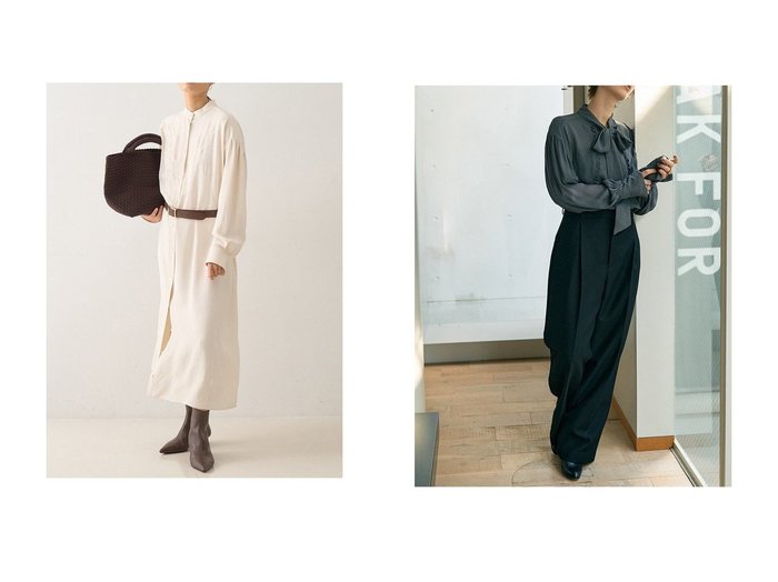 【DESIGN WORKS/デザイン ワークス】のジョーゼットフリルボウタイブラウス&レースコンビシャツワンピース おすすめ人気トレンドファッション通販アイテム 人気、トレンドファッション・服の通販 founy(ファニー) ファッション Fashion レディースファッション Fashion for Women ワンピース Dresses シャツワンピース / 1枚で着映えコーデ Shirt Dresses チュニック Tunic Tops & Dresses トップス・カットソー Cut & Sew Tops シャツ・ブラウス・オフィスカジュアル Elegant Blouses & Button-Ups スタンド Stand Collar, Upright Stand チュニック Tunic, Long Top フェミニン Feminine, Girly レース Lace, Lace Fabric ロング Long, Long-Length エレガント 上品 Elegant 新作・新入荷 New Arrivals / New In 羽織 Haori, Light Jacket おすすめ Recommended / Our Picks とろみ Fluid, Flowy Fabric オケージョン Occasion Wear ギャザー Gathered, Ruffled ジョーゼット Georgette, Semi-Sheer Fabric スリーブ Sleeve, Long Sleeve / Short Sleeve フリル Frill, Ruffle ボトム Bottoms, Lower Wear ビジネス 仕事 通勤 Business / Work / Commuting |ID:crp329100000222595