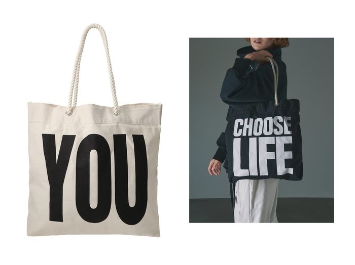 【KATHARINE HAMNETT LONDON/キャサリンハムネット】の【UNISEX】【KATHARINE HAMNETT×HYAKU】コラボレーションスローガン トートバッグ おすすめ人気トレンドファッション通販アイテム 人気、トレンドファッション・服の通販 founy(ファニー) ファッション Fashion レディースファッション Fashion for Women バッグ Bags ユニセックス Unisex, Genderless プリント Print, Printed Pattern 手編み Hand-Knitted, Handmade Knit 新作・新入荷 New Arrivals / New In |ID:crp329100000222603