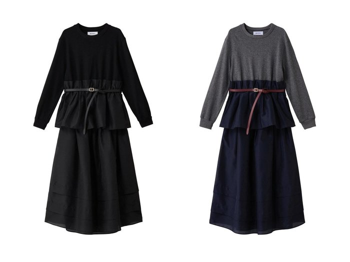 【MUVEIL/ミュベール】の2WAYニットセットアップワンピース おすすめ人気トレンドファッション通販アイテム 人気、トレンドファッション・服の通販 founy(ファニー) ファッション Fashion レディースファッション Fashion for Women ワンピース Dresses チュニック Tunic Tops & Dresses おすすめ Recommended / Our Picks オーガンジー Organza Fabric カットソー Cut and Sewn Top セットアップ Set-Up, Coordinated Outfit チュニック Tunic, Long Top ペプラム Peplum, Flared Hem ロング Long, Long-Length 新作・新入荷 New Arrivals / New In |ID:crp329100000222604