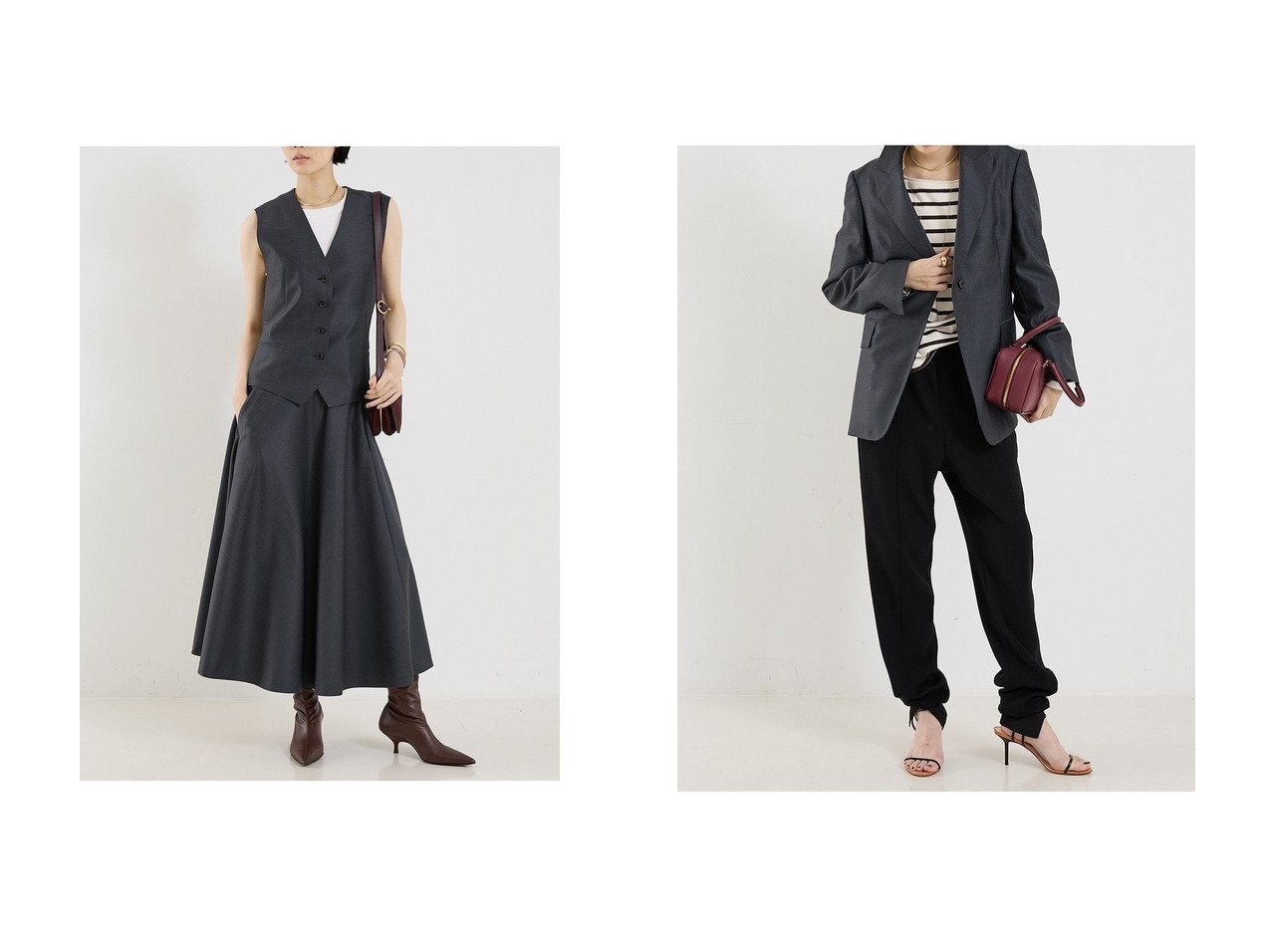 【THE STORE by C/ザ ストア バイ シー】の【COCUCA】ノースリーブベスト&【COCUCA】ピークドマスキュリンジャケット おすすめ人気トレンドファッション通販アイテム インテリア・キッズ・メンズ・レディースファッション・服の通販 founy(ファニー) 　ファッション　Fashion　レディースファッション　Fashion for Women　アウター　Coat / Outerwear Collection　レディースジャケット・軽アウター　Jackets　2025年　2025　2025-2026秋冬・A/W　Autumn/Winter 2025–26 AW25–26　おすすめ　Recommended / Our Picks　インナー　Innerwear　ジャケット　Jacket, Outerwear　ドレープ　Drape, Draping Fabric　ノースリーブ　Sleeveless, No-Sleeve　バランス　Balance, Style Balance　ベスト　Vest, Waistcoat　ベーシック　Basic, Essential　別注　Limited Edition, Custom Order　A/W・秋冬　Autumn/Winter　ブルー系　Blue　グレー系　Gray　|ID:crp329100000222609