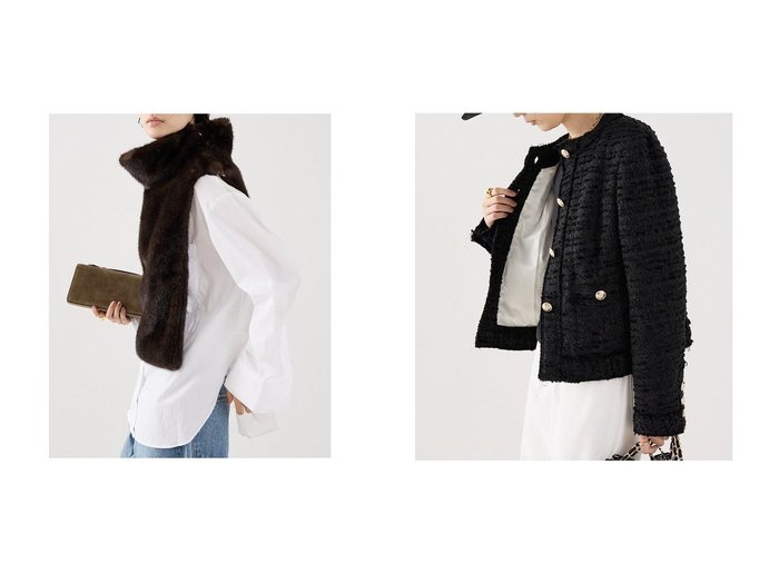 【THE STORE by C/ザ ストア バイ シー】の【COCUCA】クルーネックツイードジャケット&【COCUCA】フェイクファーベスト おすすめ人気トレンドファッション通販アイテム 人気、トレンドファッション・服の通販 founy(ファニー) ファッション Fashion レディースファッション Fashion for Women アウター Coat / Outerwear Collection レディースジャケット・軽アウター Jackets 2025年 2025 2025-2026秋冬・A/W Autumn/Winter 2025–26 AW25–26 なめらか Smooth, Silky Texture サテン Satin, Glossy Fabric ジャケット Jacket, Outerwear ストール Stole, Wrap タートルネック Turtleneck, High Neck フランス France, French ベスト Vest, Waistcoat ラグジュアリー Luxury, Elegant 冬 Winter / This Winter A/W・秋冬 Autumn/Winter |ID:crp329100000222610