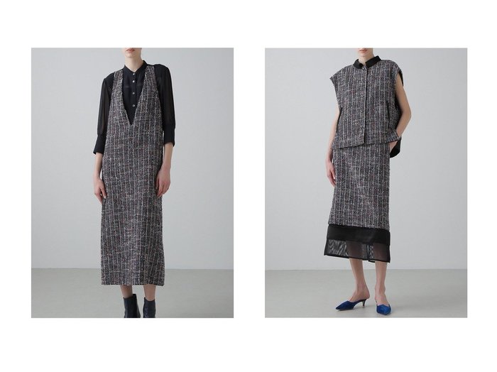 【ADORE/アドーア】のトリコロールツィードジャケット&トリコロールツィードワンピース おすすめ人気トレンドファッション通販アイテム 人気、トレンドファッション・服の通販 founy(ファニー) ファッション Fashion レディースファッション Fashion for Women ワンピース Dresses チュニック Tunic Tops & Dresses アウター Coat / Outerwear Collection レディースジャケット・軽アウター Jackets サテン Satin, Glossy Fabric ストレート Straight, Straight Cut チュニック Tunic, Long Top ツイード／ツィード Choker, Choker Necklace ロング Long, Long-Length 再入荷 Restock / Back in Stock |ID:crp329100000222649