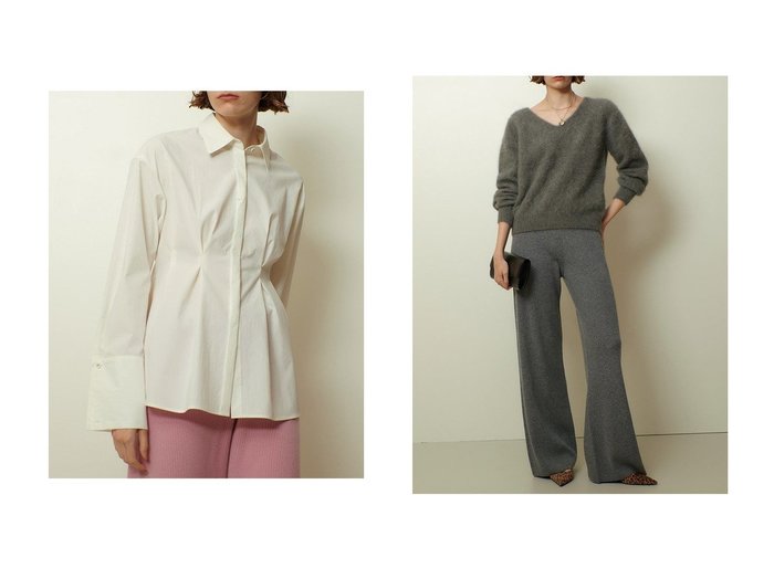 【allureville/アルアバイル】のフレアカフスタックブラウス&カシミヤブレンドファー加工Vプルオーバー おすすめ人気トレンドファッション通販アイテム 人気、トレンドファッション・服の通販 founy(ファニー) ファッション Fashion レディースファッション Fashion for Women トップス・カットソー Cut & Sew Tops ニット Knit Tops & Sweaters カジュアルプルオーバー・ニットトップス Pullovers & Knit Tops / Casual Pullovers シャツ・ブラウス・オフィスカジュアル Elegant Blouses & Button-Ups おすすめ Recommended / Our Picks フォックス Fox, Fox Fur プリーツ Pleats, Pleated ボトム Bottoms, Lower Wear リュクス Luxury, Elegant, High-End, Chic 冬 Winter / This Winter 新作・新入荷 New Arrivals / New In |ID:crp329100000222654