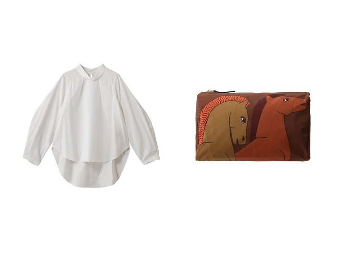 【PLAIN PEOPLE/プレインピープル】の【INOUI EDITIONS】ポーチ&綿麻高密度ツイルタック入りフレアブラウス おすすめ人気トレンドファッション通販アイテム 人気、トレンドファッション・服の通販 founy(ファニー) ファッション Fashion レディースファッション Fashion for Women トップス・カットソー Cut & Sew Tops シャツ・ブラウス・オフィスカジュアル Elegant Blouses & Button-Ups ポーチ&ミニバッグ Pouches & Mini Bags シンプル Simple, Minimal ジャケット Jacket, Outerwear スタンド Stand Collar, Upright Stand スリット Slit, Slit Detail スリーブ Sleeve, Long Sleeve / Short Sleeve フレア Flare, Flared リネン Linen, Linen Fabric ロング Long, Long-Length 新作・新入荷 New Arrivals / New In |ID:crp329100000222661