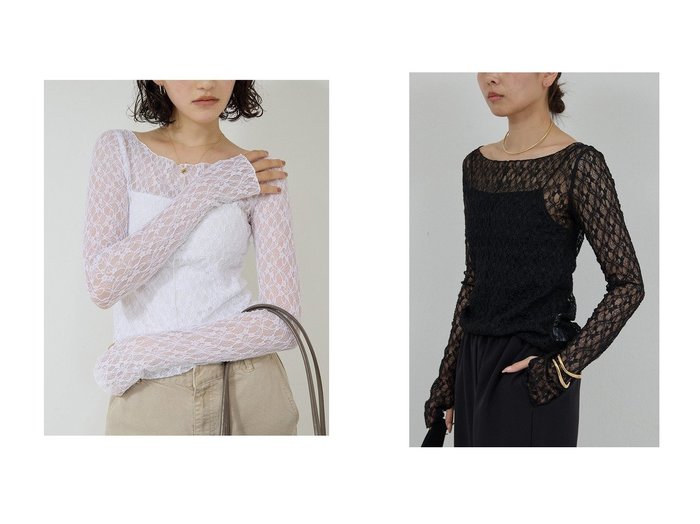 【GALLARDAGALANTE/ガリャルダガランテ】の【La nature linge】NEWレースカットソー おすすめ人気トレンドファッション通販アイテム 人気、トレンドファッション・服の通販 founy(ファニー) 　ファッション　Fashion　レディースファッション　Fashion for Women　トップス・カットソー　Cut & Sew Tops　シャツ・ブラウス・オフィスカジュアル　Elegant Blouses & Button-Ups　ロングTシャツ・Tシャツ　Longline T-Shirts & Tees　カットソー・ベーシックTシャツ　Cut-and-Sewn Tops / Stretch Tees & Basics　インナー　Innerwear　カーディガン　Cardigan, Knitwear　コンパクト　Compact, Small Size　ジャケット　Jacket, Outerwear　スリーブ　Sleeve, Long Sleeve / Short Sleeve　レース　Lace, Lace Fabric　ロング　Long, Long-Length　新作・新入荷　New Arrivals / New In　|ID:crp329100000222664