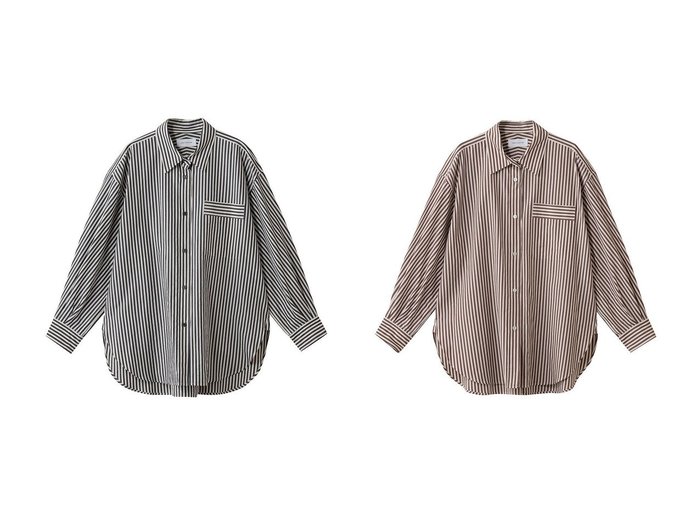 【GALLARDAGALANTE/ガリャルダガランテ】の【HERITANOVUM】ロンドンストライプオーバーシャツ おすすめ人気トレンドファッション通販アイテム 人気、トレンドファッション・服の通販 founy(ファニー) 　ファッション　Fashion　レディースファッション　Fashion for Women　トップス・カットソー　Cut & Sew Tops　シャツ・ブラウス・オフィスカジュアル　Elegant Blouses & Button-Ups　ショート　Short, Short Length　ジャケット　Jacket, Outerwear　ストライプ　Stripe, Striped Pattern　スリーブ　Sleeve, Long Sleeve / Short Sleeve　タートルネック　Turtleneck, High Neck　ロング　Long, Long-Length　ロンドン　London Style, British Inspired　ワイド　Wide, Wide Fit　冬　Winter / This Winter　定番　Standard, Basic Item　新作・新入荷　New Arrivals / New In　秋　Autumn　A/W・秋冬　Autumn/Winter　|ID:crp329100000222665