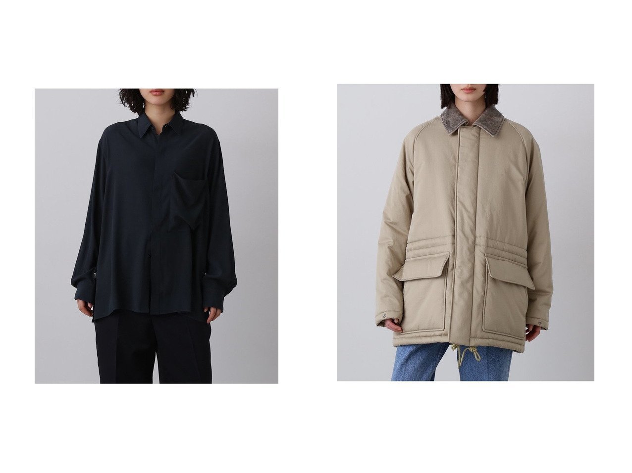 【YLEVE/イレーヴ】のレーヨンデシン シャツ&FINX コットン パディング コート おすすめ人気トレンドファッション通販アイテム インテリア・キッズ・メンズ・レディースファッション・服の通販 founy(ファニー) 　ファッション　Fashion　レディースファッション　Fashion for Women　トップス・カットソー　Cut & Sew Tops　シャツ・ブラウス・オフィスカジュアル　Elegant Blouses & Button-Ups　アウター　Coat / Outerwear Collection　コート・ロングコート・ピーコート　Long Coats, Peacoats & More　スラックス　Slacks, Dress Pants　スリーブ　Sleeve, Long Sleeve / Short Sleeve　デニム　Denim, Jeans Material　リラックス　Relax, Relaxed Fit　ロング　Long, Long-Length　エレガント 上品　Elegant　新作・新入荷　New Arrivals / New In　|ID:crp329100000222681