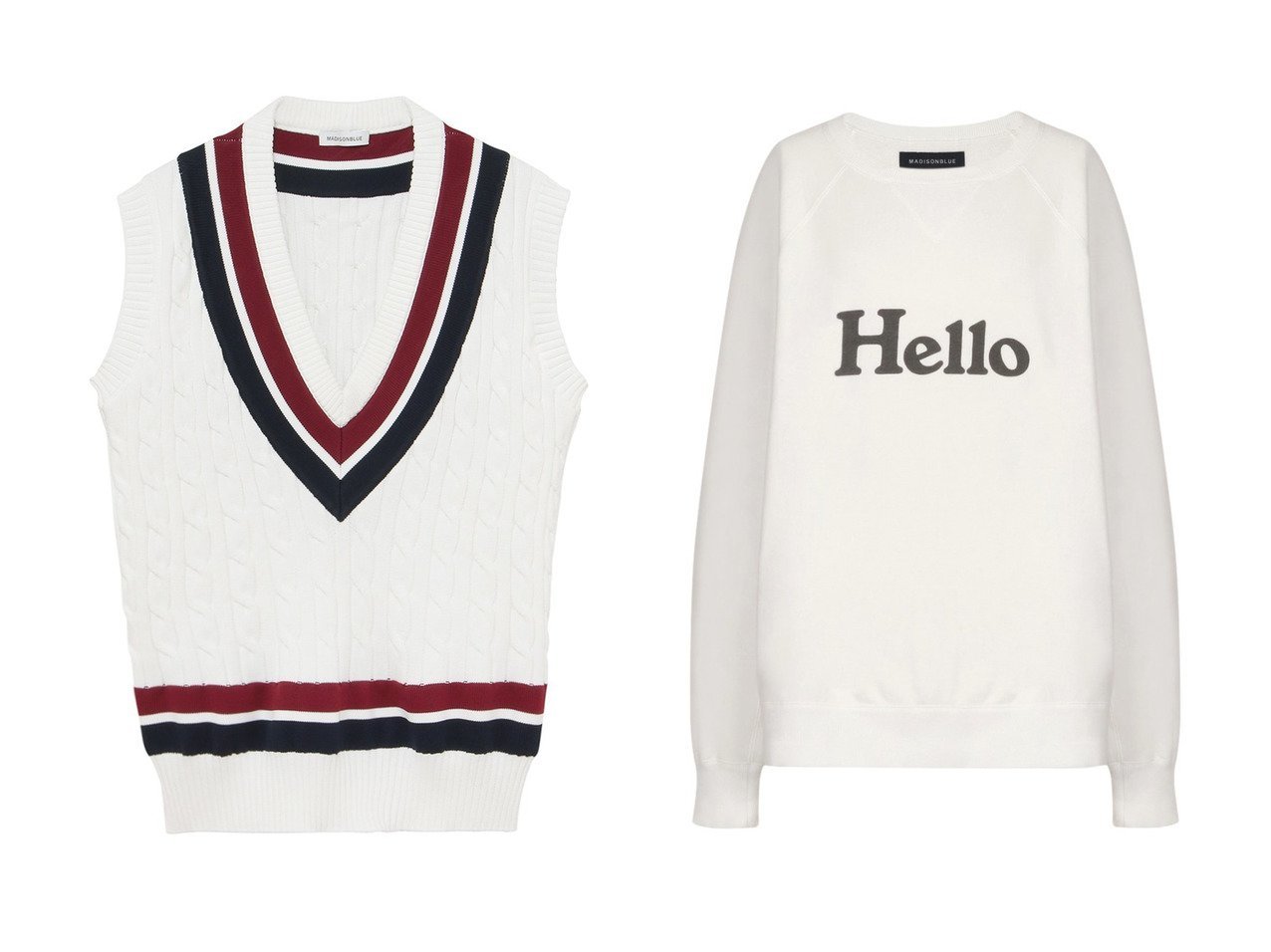 【MADISONBLUE/マディソンブルー】のOVERSIZED TENNIS SWEATER VEST ベスト&S URAKE DYED ロングスリーブスウェット おすすめ人気トレンドファッション通販アイテム インテリア・キッズ・メンズ・レディースファッション・服の通販 founy(ファニー) 　ファッション　Fashion　レディースファッション　Fashion for Women　アウター　Coat / Outerwear Collection　レディースジャケット・軽アウター　Jackets　トップス・カットソー　Cut & Sew Tops　シャツ・ブラウス・オフィスカジュアル　Elegant Blouses & Button-Ups　レディースパーカー・カジュアルフーディー　Casual Hoodies & Sweatshirts　ロングTシャツ・Tシャツ　Longline T-Shirts & Tees　スウェット・クルーネックトップス　Sweatshirts & Crewnecks / Relaxed Fit Sweat Tops　カットソー・ベーシックTシャツ　Cut-and-Sewn Tops / Stretch Tees & Basics　ジャケット　Jacket, Outerwear　スポーティ　Sporty, Casual Athletic　ベスト　Vest, Waistcoat　新作・新入荷　New Arrivals / New In　軽量　Lightweight, Ultra Light　スウェット / スエット　Sweatshirt, Sweatwear　ホワイト系　White　ブルー系　Blue　グレー系　Gray　|ID:crp329100000222699