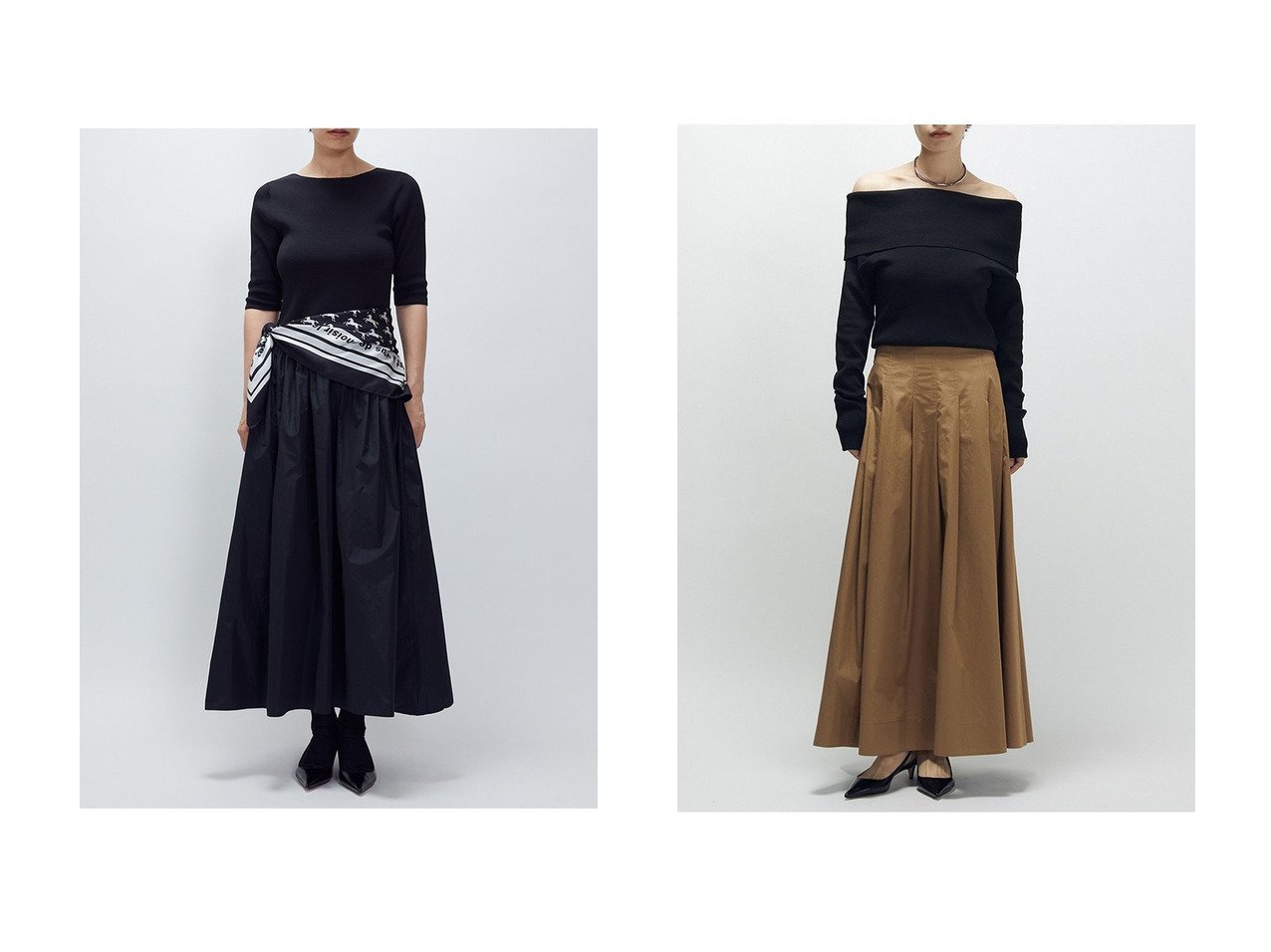 【1er Arrondissement/プルミエ アロンディスモン】のクールウール×タフタドッキングワンピース&オフショルダープルオーバー おすすめ人気トレンドファッション通販アイテム インテリア・キッズ・メンズ・レディースファッション・服の通販 founy(ファニー) 　ファッション　Fashion　レディースファッション　Fashion for Women　ワンピース　Dresses　チュニック　Tunic Tops & Dresses　トップス・カットソー　Cut & Sew Tops　ニット　Knit Tops & Sweaters　カジュアルプルオーバー・ニットトップス　Pullovers & Knit Tops / Casual Pullovers　おすすめ　Recommended / Our Picks　クール　Cool, Chic　ジャケット　Jacket, Outerwear　タフタ　Taffeta, Structured Fabric　チュニック　Tunic, Long Top　ドッキング　Docking, Mixed Material　ブルゾン　Blouson, Bomber Jacket　ロング　Long, Long-Length　エレガント 上品　Elegant　新作・新入荷　New Arrivals / New In　ブラック系　Black　|ID:crp329100000222742