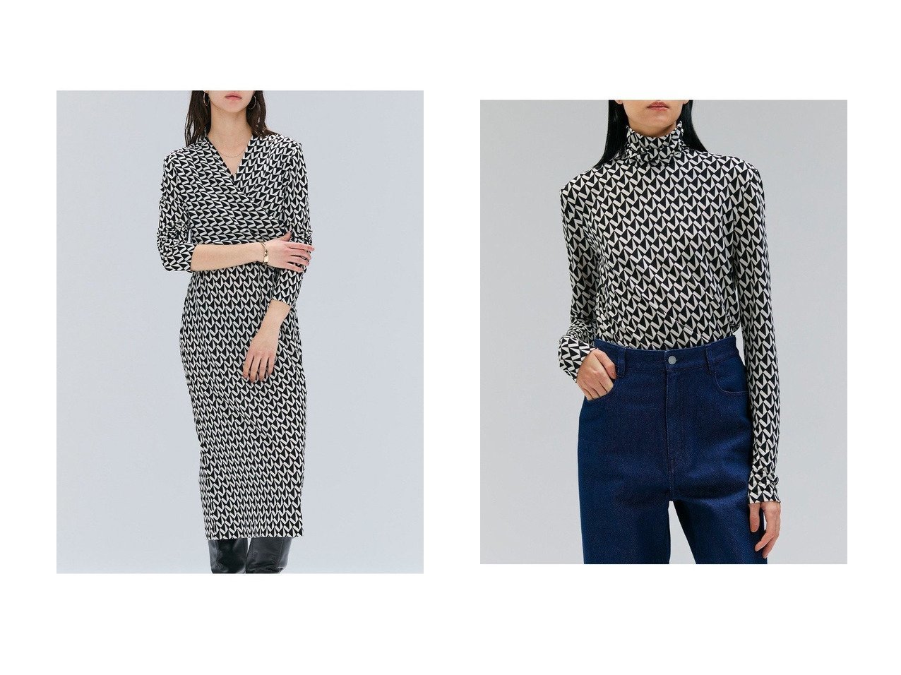 【BEIGE,/ベイジ,】のMODESTO(モデスト)/ジャージーストレッチカシュクールドレス&MODESTO(モデスト)/ジャージーストレッチタートルトップス おすすめ人気トレンドファッション通販アイテム インテリア・キッズ・メンズ・レディースファッション・服の通販 founy(ファニー) 　ファッション　Fashion　レディースファッション　Fashion for Women　ワンピース　Dresses　フォーマル・パーティードレス・結婚式用ドレス　Elegant & Casual Dresses　チュニック　Tunic Tops & Dresses　トップス・カットソー　Cut & Sew Tops　シャツ・ブラウス・オフィスカジュアル　Elegant Blouses & Button-Ups　カーディガン　Cardigan, Knitwear　ジャケット　Jacket, Outerwear　ストレッチ　Stretch, Stretchy Fabric　チュニック　Tunic, Long Top　ドレス　Dress, One-Piece　フィット　Fit, Slim Fit　プリント　Print, Printed Pattern　リュクス　Luxury, Elegant, High-End, Chic　ロング　Long, Long-Length　新作・新入荷　New Arrivals / New In　|ID:crp329100000222762