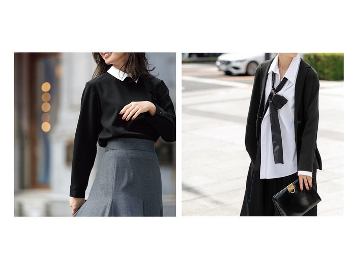 【DoCLASSE/ドゥクラッセ】のグラシエツイル・2WAY衿ブラウス&ダブルリブ・ニットテーラードジャケット おすすめ人気トレンドファッション通販アイテム 人気、トレンドファッション・服の通販 founy(ファニー) ファッション Fashion レディースファッション Fashion for Women トップス・カットソー Cut & Sew Tops シャツ・ブラウス・オフィスカジュアル Elegant Blouses & Button-Ups アウター Coat / Outerwear Collection レディースジャケット・軽アウター Jackets テーラードジャケット / 通勤・きれいめスタイル Tailored Jackets & Blazers 新作・新入荷 New Arrivals / New In オケージョン Occasion Wear シンプル Simple, Minimal トレンド Trend, Trending Now 今季 This Season, Current Season ビジネス 仕事 通勤 Business / Work / Commuting 洗える Machine Washable ジャケット Jacket, Outerwear スマート Smart, Elegant ダブル Double, Double-Breasted |ID:crp329100000222793