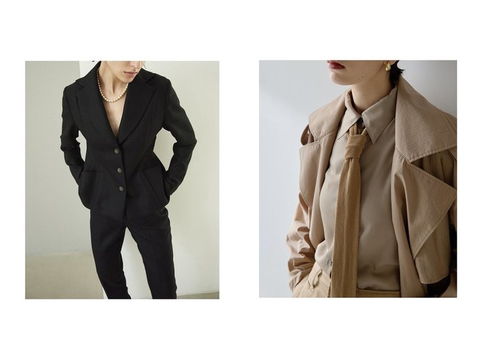 【Whim Gazette/ウィムガゼット】のニットタイ&【MW/エムダブリュー】のWOOL 140 s テーラード ジャケット おすすめ人気トレンドファッション通販アイテム 人気、トレンドファッション・服の通販 founy(ファニー) 　ファッション　Fashion　レディースファッション　Fashion for Women　アウター　Coat / Outerwear Collection　レディースジャケット・軽アウター　Jackets　テーラードジャケット / 通勤・きれいめスタイル　Tailored Jackets & Blazers　ストール　Soft & Warm Scarves　マフラー・スヌード / 冬小物の定番　Scarves & Mufflers　オケージョン　Occasion Wear　ジャケット　Jacket, Outerwear　スタイリッシュ　Stylish, Fashionable　テーラード　Tailored, Tailored Fit　新作・新入荷　New Arrivals / New In　|ID:crp329100000222814