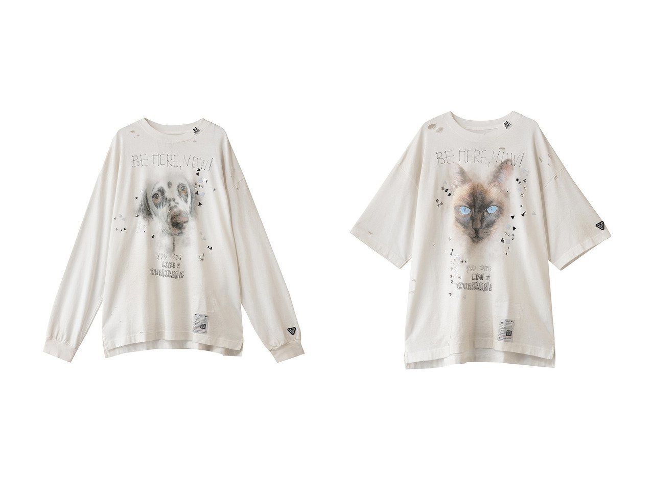 【Maison MIHARA YASUHIRO / MEN/メゾン ミハラヤスヒロ】の【MEN】EMBELLISHED DISTRESSED Tシャツ&【MEN】EMBELLISHED ディストレスト ロング スリーブ Tシャツ おすすめ人気トレンドファッション通販アイテム インテリア・キッズ・メンズ・レディースファッション・服の通販 founy(ファニー) 　ファッション　Fashion　メンズファッション　Fashion for Men　トップス・カットソー　Cut & Sew Tops　メンズシャツ　Shirts　ストーン　Stone, Gem-Like　スリーブ　Sleeve, Long Sleeve / Short Sleeve　ダメージ　Distressed, Destroyed　バランス　Balance, Style Balance　リラックス　Relax, Relaxed Fit　ロング　Long, Long-Length　新作・新入荷　New Arrivals / New In　ホワイト系　White　|ID:crp329100000222830