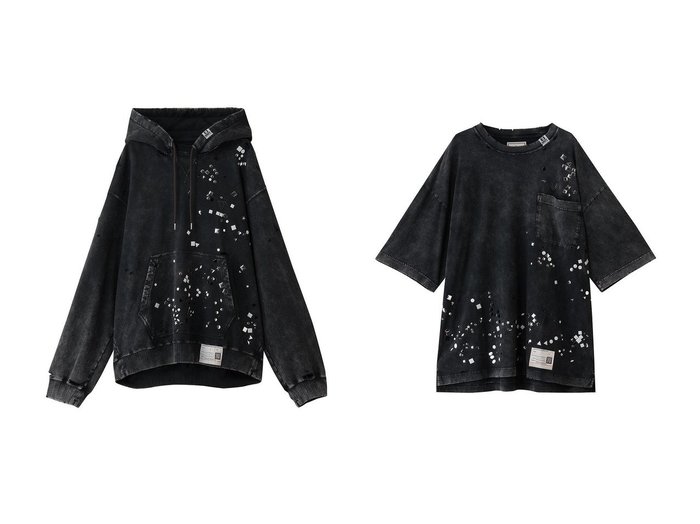 【Maison MIHARA YASUHIRO / MEN/メゾン ミハラヤスヒロ】の【MEN】EMBELLISHED BLEACHED Tシャツ&【MEN】EMBELLISHED ブリーチド フーディー おすすめ人気トレンドファッション通販アイテム 人気、トレンドファッション・服の通販 founy(ファニー) ファッション Fashion メンズファッション Fashion for Men トップス・カットソー Cut & Sew Tops メンズシャツ Shirts パーカー・フーディー / カジュアルコーデ Hoodies & Parkas ショート Short, Short Length シンプル Simple, Minimal スリーブ Sleeve, Long Sleeve / Short Sleeve ダメージ Distressed, Destroyed ブリーチ Bleach, Washed Finish 新作・新入荷 New Arrivals / New In |ID:crp329100000222831