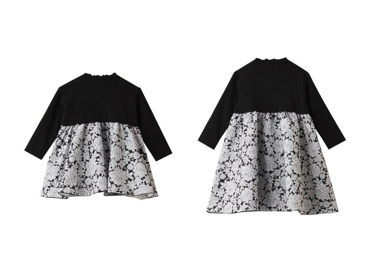 【AMICA / KIDS/アミカ】の【Baby&Kids】ヴィンテージレースT-ドレス おすすめ人気トレンドファッション通販アイテム インテリア・キッズ・メンズ・レディースファッション・服の通販 founy(ファニー) 　ファッション　Fashion　キッズファッション　Fashion for Kids　ワンピース　Dresses　ドレス　Dress, One-Piece　プリント　Print, Printed Pattern　モノトーン　Monotone, Black and White　レース　Lace, Lace Fabric　新作・新入荷　New Arrivals / New In　ホワイト系　White　ブラック系　Black　|ID:crp329100000222834