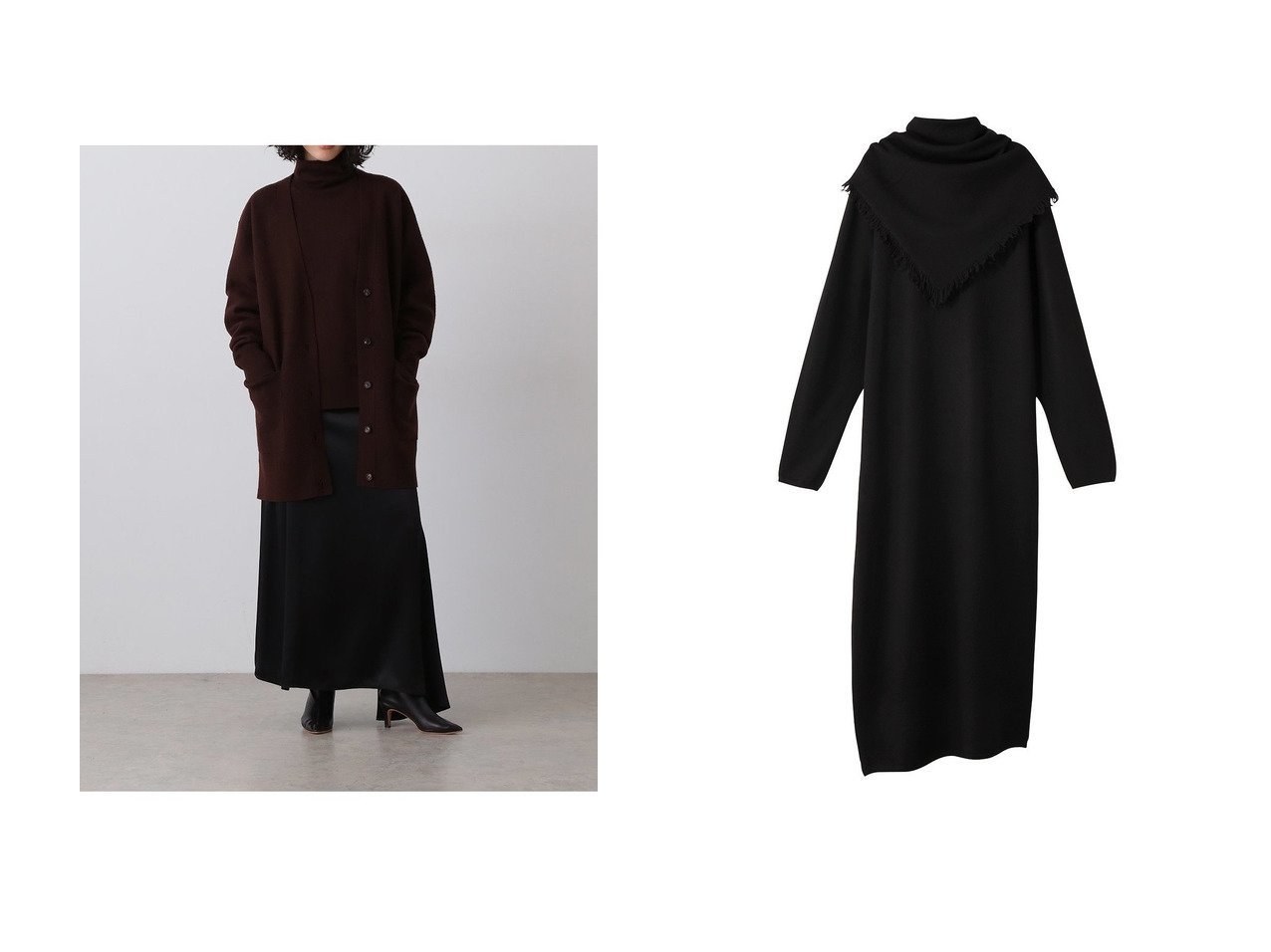 【YLEVE/イレーヴ】のULTARAFINE メリノ ウール ミルド ニット プルオーバー&ULTARAFINE メリノ ウール ミルド ニット ワンピース おすすめ人気トレンドファッション通販アイテム インテリア・キッズ・メンズ・レディースファッション・服の通販 founy(ファニー) 　ファッション　Fashion　レディースファッション　Fashion for Women　トップス・カットソー　Cut & Sew Tops　ニット　Knit Tops & Sweaters　カジュアルプルオーバー・ニットトップス　Pullovers & Knit Tops / Casual Pullovers　ワンピース　Dresses　ニットワンピース　Knit Dresses　チュニック　Tunic Tops & Dresses　なめらか　Smooth, Silky Texture　タートルネック　Turtleneck, High Neck　リラックス　Relax, Relaxed Fit　新作・新入荷　New Arrivals / New In　ブラック系　Black　|ID:crp329100000222840