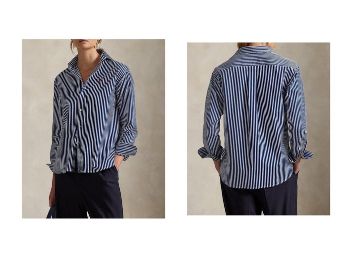 【RALPH LAUREN/ラルフローレン】の【POLO RALPH LAUREN】ストライプド コットン シャツ おすすめ人気トレンドファッション通販アイテム 人気、トレンドファッション・服の通販 founy(ファニー) ファッション Fashion レディースファッション Fashion for Women トップス・カットソー Cut & Sew Tops シャツ・ブラウス・オフィスカジュアル Elegant Blouses & Button-Ups カフス Cuff Design ストライプ Stripe, Striped Pattern スリーブ Sleeve, Long Sleeve / Short Sleeve フィット Fit, Slim Fit リラックス Relax, Relaxed Fit ロング Long, Long-Length エレガント 上品 Elegant 新作・新入荷 New Arrivals / New In |ID:crp329100000222852