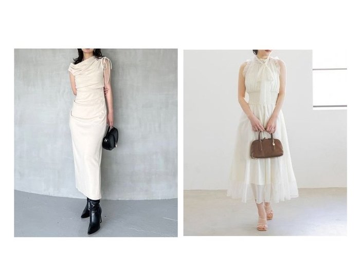 【SNIDEL/スナイデル】のバックリボンシフォンワンピース&ドレープカットワンピース おすすめ人気トレンドファッション通販アイテム 人気、トレンドファッション・服の通販 founy(ファニー) ファッション Fashion レディースファッション Fashion for Women ワンピース Dresses オケージョン Occasion Wear カットソー Cut and Sewn Top シンプル Simple, Minimal ストレート Straight, Straight Cut ドレープ Drape, Draping Fabric リボン Ribbon, Bow ワンショル One Shoulder, Asymmetrical おすすめ Recommended / Our Picks エレガント 上品 Elegant ギャザー Gathered, Ruffled 今季 This Season, Current Season シフォン Chiffon, Lightweight Fabric シャーリング Shirring, Ruched フェミニン Feminine, Girly フラワー Flower, Floral モチーフ Motif, Design Theme 無地 Plain, Solid Color リアル Real, Realistic |ID:crp329100000222890