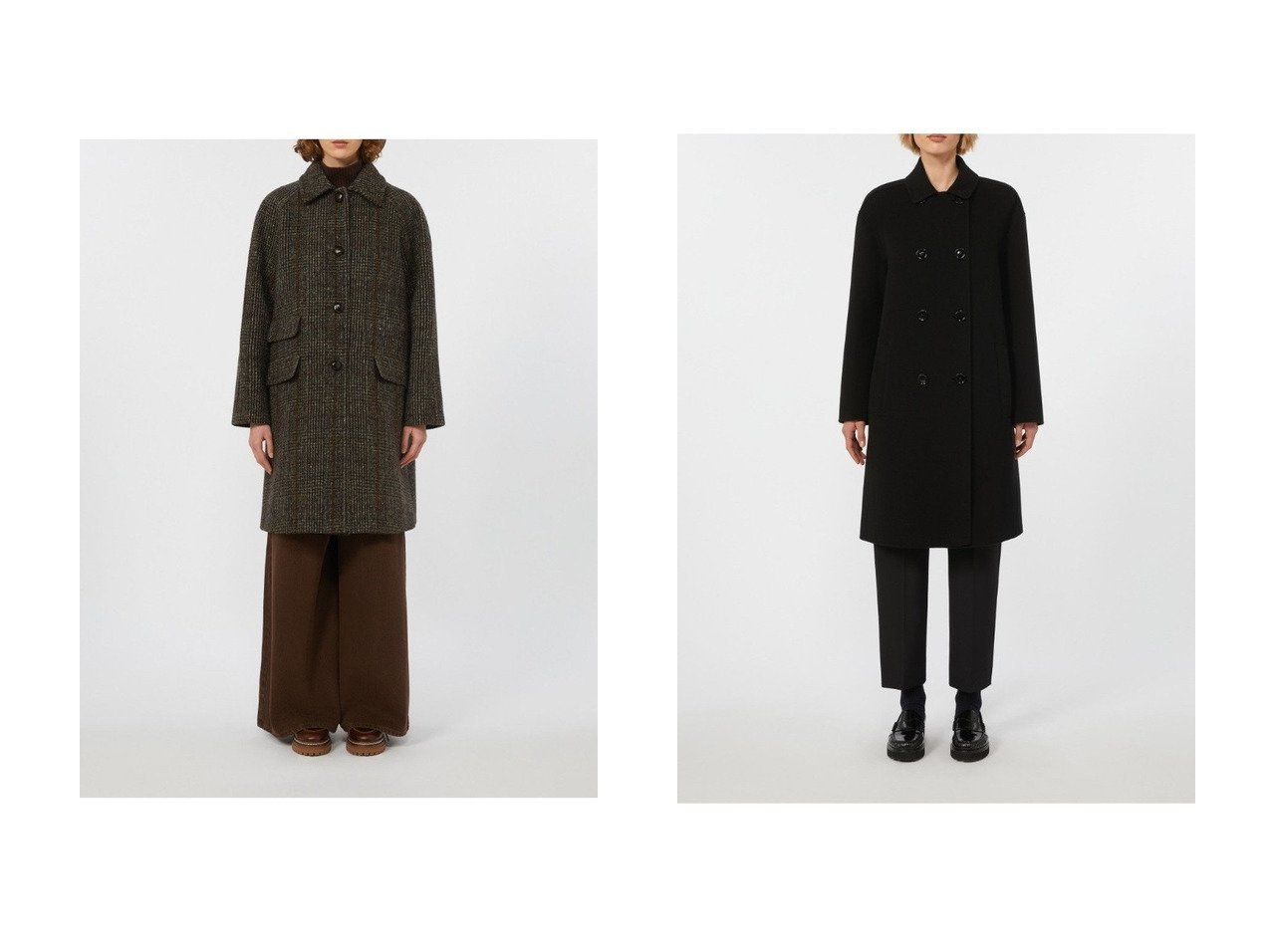 【Max Mara/マックスマーラ】の【Weekend Max Mara】PITONE Lana Vergine チェックコート&【 S Max Mara】RIBES Lana Vergine ロングコート おすすめ人気トレンドファッション通販アイテム インテリア・キッズ・メンズ・レディースファッション・服の通販 founy(ファニー) 　ファッション　Fashion　レディースファッション　Fashion for Women　アウター　Coat / Outerwear Collection　コート・ロングコート・ピーコート　Long Coats, Peacoats & More　なめらか　Smooth, Silky Texture　インナー　Innerwear　エレガント 上品　Elegant　オケージョン　Occasion Wear　クラシカル　Classical, Vintage-Inspired　チェック　Check, Plaid, Tartan　ロング　Long, Long-Length　新作・新入荷　New Arrivals / New In　ブラック系　Black　|ID:crp329100000222895