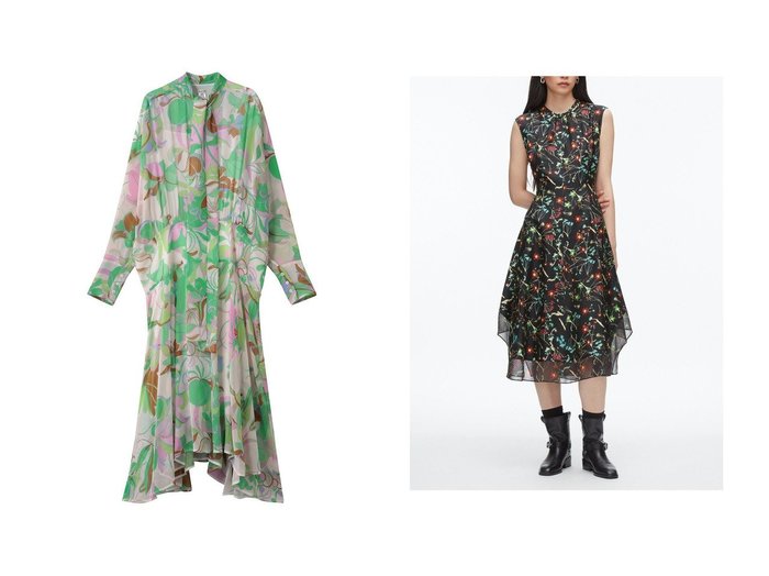 【3.1 Phillip Lim/スリーワン フィリップリム】のBLISS FLORAL スリーブレス シフォンヘム ドレス&【BLAMINK/ブラミンク】のフラワープリントリボンワンピース おすすめ人気トレンドファッション通販アイテム 人気、トレンドファッション・服の通販 founy(ファニー) ファッション Fashion レディースファッション Fashion for Women ワンピース Dresses チュニック Tunic Tops & Dresses フォーマル・パーティードレス・結婚式用ドレス Elegant & Casual Dresses チュニック Tunic, Long Top フラワー Flower, Floral フレア Flare, Flared プリント Print, Printed Pattern リボン Ribbon, Bow エレガント 上品 Elegant 新作・新入荷 New Arrivals / New In |ID:crp329100000222900