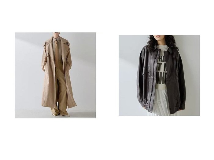 【Whim Gazette/ウィムガゼット】の【GEMINI】レザーブルゾン&ロングトレンチコート おすすめ人気トレンドファッション通販アイテム 人気、トレンドファッション・服の通販 founy(ファニー) ファッション Fashion レディースファッション Fashion for Women アウター Coat / Outerwear Collection コート・ロングコート・ピーコート Long Coats, Peacoats & More トレンチコート / 春秋の定番アウター Trench Coats ブルゾンジャケット・スポーティアウター Blouson Jackets 2025年 2025 2025-2026秋冬・A/W Autumn/Winter 2025–26 AW25–26 インナー Innerwear シンプル Simple, Minimal タイプライター Typewriter Fabric, Crisp Cotton ロング Long, Long-Length エレガント 上品 Elegant おすすめ Recommended / Our Picks トレンド Trend, Trending Now フロント Front, Front Design ブルゾン Blouson, Bomber Jacket |ID:crp329100000222920