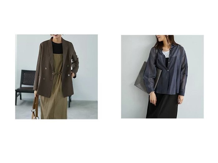 【STYLE DELI/スタイルデリ】の袖ハギ微光沢シアーシャツ&ストレッチメッシュ生地ダブルジャケット おすすめ人気トレンドファッション通販アイテム 人気、トレンドファッション・服の通販 founy(ファニー) ファッション Fashion レディースファッション Fashion for Women アウター Coat / Outerwear Collection レディースジャケット・軽アウター Jackets トップス・カットソー Cut & Sew Tops シャツ・ブラウス・オフィスカジュアル Elegant Blouses & Button-Ups イエロー Yellow エレガント 上品 Elegant ヴィンテージ Vintage Style 春 Spring クール Cool, Chic ジャケット Jacket, Outerwear ストレッチ Stretch, Stretchy Fabric ストレート Straight, Straight Cut スリット Slit, Slit Detail ダブル Double, Double-Breasted テーラード Tailored, Tailored Fit 定番 Standard, Basic Item ノースリーブ Sleeveless, No-Sleeve 人気 Popular, Best Seller 長袖 Long Sleeve, Full Sleeve フォルム Silhouette, Form フロント Front, Front Design ポケット Pocket, Pocket Detail メタル Metal, Metal Parts メッシュ Mesh, Net Fabric リュック Backpack, Rucksack 冬 Winter / This Winter A/W・秋冬 Autumn/Winter S/S・春夏 SS, Spring/Summer, Warm Season |ID:crp329100000222927
