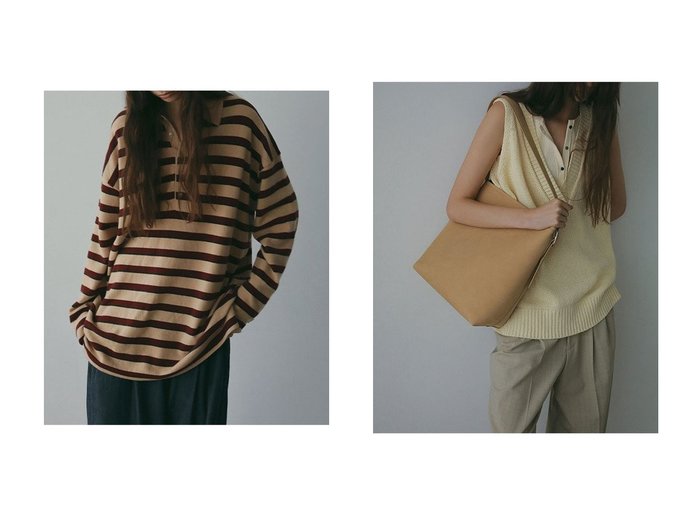 【ETRE TOKYO/エトレトウキョウ】のブラスリングバックルレザーバッグ&マルチボーダーニットポロ おすすめ人気トレンドファッション通販アイテム 人気、トレンドファッション・服の通販 founy(ファニー) ファッション Fashion レディースファッション Fashion for Women トップス・カットソー Cut & Sew Tops ニット Knit Tops & Sweaters カジュアルプルオーバー・ニットトップス Pullovers & Knit Tops / Casual Pullovers バッグ Bags ジャカード／ジャガード Jacquard, Woven Pattern デニム Denim, Jeans Material バランス Balance, Style Balance フィット Fit, Slim Fit ボーダー Border, Stripe ミックス Mix, Mixed Style おすすめ Recommended / Our Picks 新作・新入荷 New Arrivals / New In |ID:crp329100000222939