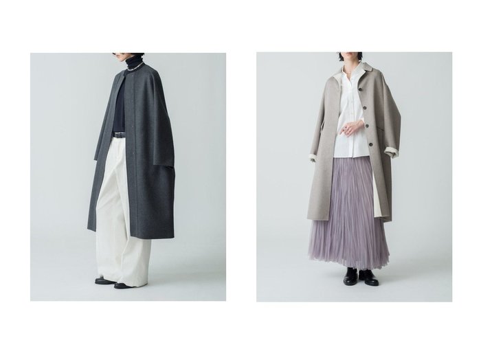 【ebure/エブール】のリュクスシャルムビーバー ノーカラーロングコート&カシミアリバー ロングコート おすすめ人気トレンドファッション通販アイテム 人気、トレンドファッション・服の通販 founy(ファニー) ファッション Fashion レディースファッション Fashion for Women アウター Coat / Outerwear Collection コート・ロングコート・ピーコート Long Coats, Peacoats & More ショルダー Shoulder, Shoulder Strap シンプル Simple, Minimal フォルム Silhouette, Form ポケット Pocket, Pocket Detail ロング Long, Long-Length 新作・新入荷 New Arrivals / New In |ID:crp329100000222951
