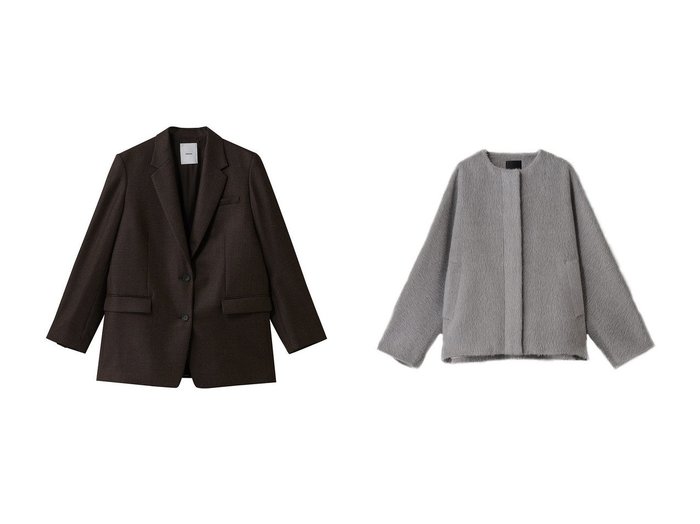 【ebure/エブール】のアルパカシャギー ノーカラーショートコート&ハウンドトゥース 2釦シングルジャケット おすすめ人気トレンドファッション通販アイテム 人気、トレンドファッション・服の通販 founy(ファニー) ファッション Fashion レディースファッション Fashion for Women アウター Coat / Outerwear Collection レディースジャケット・軽アウター Jackets コート・ロングコート・ピーコート Long Coats, Peacoats & More イタリア Italy ジャケット Jacket, Outerwear ツイード Twill, Twill Weave ハウンドトゥース Houndstooth, Dogtooth Check ブローチ Brooch, Pin Brooch 新作・新入荷 New Arrivals / New In |ID:crp329100000222954