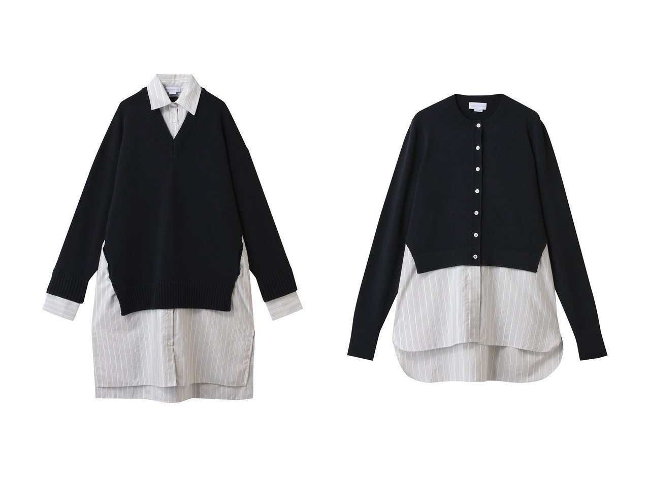 【STELLA McCARTNEY/ステラ マッカートニー】のニット&ファブリックドレス&ニット&ファブリックカーディガン おすすめ人気トレンドファッション通販アイテム インテリア・キッズ・メンズ・レディースファッション・服の通販 founy(ファニー) 　ファッション　Fashion　レディースファッション　Fashion for Women　ワンピース　Dresses　フォーマル・パーティードレス・結婚式用ドレス　Elegant & Casual Dresses　チュニック　Tunic Tops & Dresses　トップス・カットソー　Cut & Sew Tops　ニット　Knit Tops & Sweaters　カーディガン・羽織り　Layered Style Cardigans　シルク　Silk, 100% Silk　ストライプ　Stripe, Striped Pattern　チュニック　Tunic, Long Top　ドレス　Dress, One-Piece　新作・新入荷　New Arrivals / New In　ブルー系　Blue　|ID:crp329100000222982