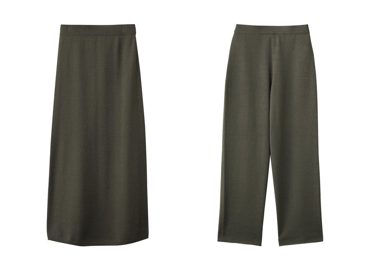 【SCEARN/セアン】のWOOL SILK LOW-GAUGE ロングスカート&WOOL SILK LOW-GAUGE パンツ おすすめ人気トレンドファッション通販アイテム インテリア・キッズ・メンズ・レディースファッション・服の通販 founy(ファニー) 　ファッション　Fashion　レディースファッション　Fashion for Women　スカート　Skirts　ロングスカート　Long Skirts / Maxi & Midi Skirts　パンツ　Pants & Trousers　シルク　Silk, 100% Silk　ロング　Long, Long-Length　A/W・秋冬　Autumn/Winter　おすすめ　Recommended / Our Picks　シンプル　Simple, Minimal　セットアップ　Set-Up, Coordinated Outfit　ブラック系　Black　グリーン系　Green　|ID:crp329100000222988