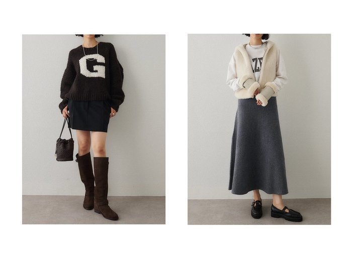 【Whim Gazette/ウィムガゼット】のニットフレアスカート&タックミニスカート 秋冬におすすめ！トレンド、レディースファッションの通販 おすすめ人気トレンドファッション通販アイテム 人気、トレンドファッション・服の通販 founy(ファニー) ファッション Fashion レディースファッション Fashion for Women スカート Skirts ミニスカート Mini Skirts Aライン・フレアスカート A-Line & Flared Skirts ロングスカート Long Skirts / Maxi & Midi Skirts ストレッチ Stretch, Stretchy Fabric スニーカー Sneakers, Trainers スマート Smart, Elegant センター Center, Center Line ソックス Socks, Hosiery タイツ Tights, Legwear ダブル Double, Double-Breasted ミニスカート Mini Skirt, Short Skirt エレガント 上品 Elegant 新作・新入荷 New Arrivals / New In おすすめ Recommended / Our Picks セットアップ Set-Up, Coordinated Outfit フレア Flare, Flared ブルゾン Blouson, Bomber Jacket メランジ Melange, Mixed Yarn ロング Long, Long-Length A/W・秋冬 Autumn/Winter |ID:crp329100000223000
