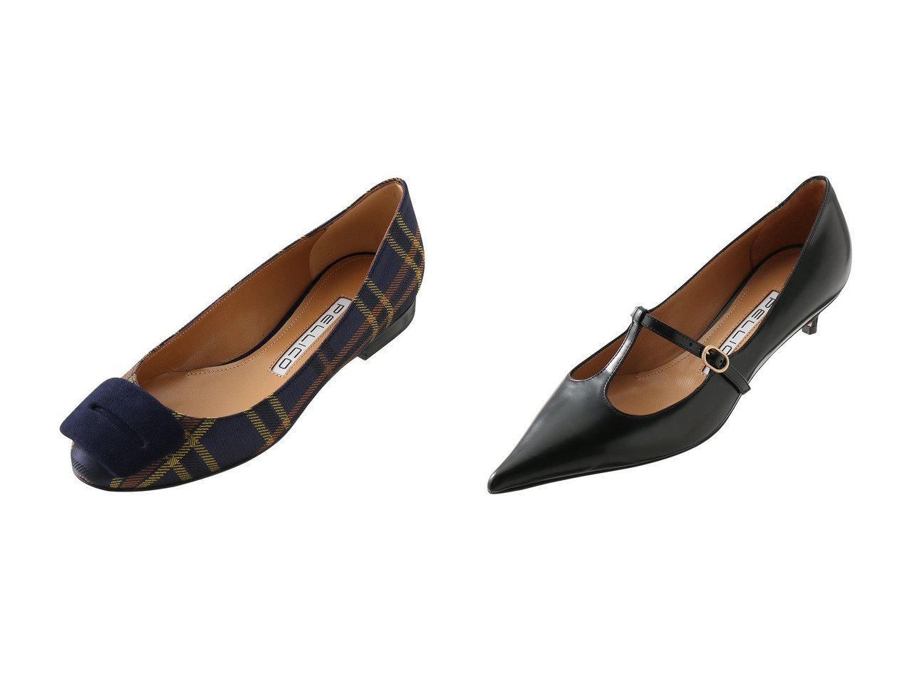 【PELLICO/ペリーコ】のCUORE Tストラップパンプス&GOLD チェック柄フラットシューズ 秋冬におすすめ！トレンド、レディースファッションの通販 おすすめ人気トレンドファッション通販アイテム インテリア・キッズ・メンズ・レディースファッション・服の通販 founy(ファニー) 　ファッション　Fashion　レディースファッション　Fashion for Women　クラシック　Classic, Timeless Style　シューズ　Shoes, Footwear　チェック　Check, Plaid, Tartan　フラット　Flat, Flat Shoes　ワンポイント　One Point, Statement Accent　新作・新入荷　New Arrivals / New In　ブルー系　Blue　ブラック系　Black　|ID:crp329100000223045