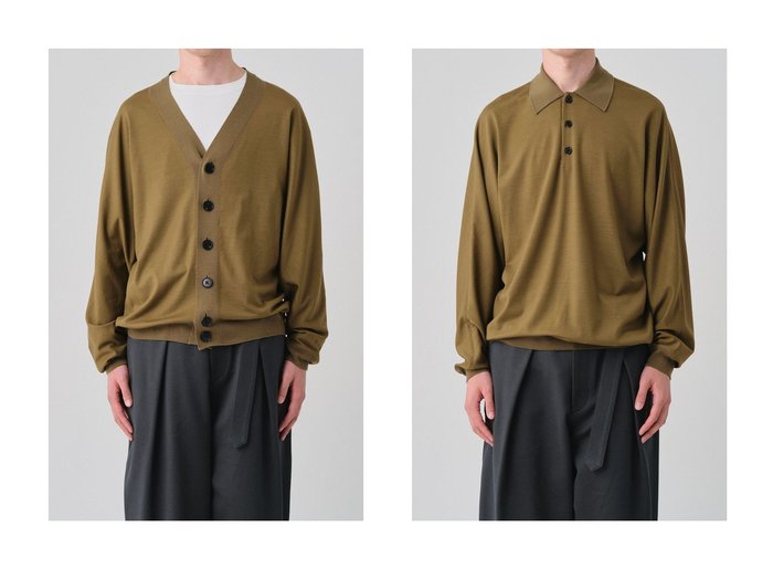 【GOOD PEOPLE GOOD STITCHING GOOD PRODUCT / MEN/グッド ピープル グッド ステッチング グッド プロダクト】の【MEN】ドルマンスリーブ ニット カーディガン&【MEN】Reduced Collar ドルマンスリーブ ニット ポロ 秋冬におすすめ！トレンド、メンズファッションの通販 おすすめ人気トレンドファッション通販アイテム 人気、トレンドファッション・服の通販 founy(ファニー) ファッション Fashion メンズファッション Fashion for Men トップス・カットソー Cut & Sew Tops ニット・セーター / 定番トップス Knit Tops & Sweaters カーディガン Cardigan, Knitwear ワーク Workwear, Utility Style 再入荷 Restock / Back in Stock 新作・新入荷 New Arrivals / New In |ID:crp329100000223052