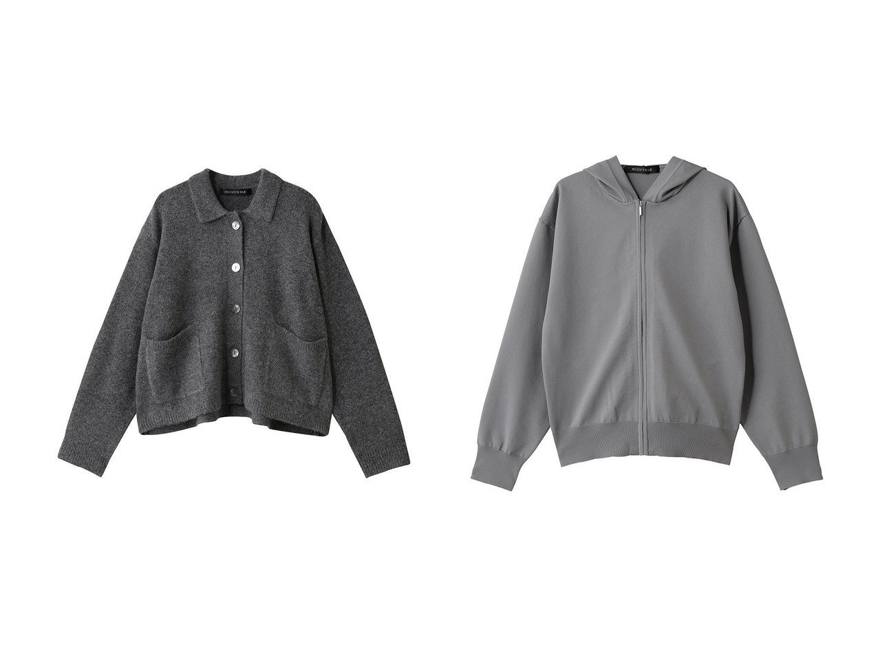 【mizuiro ind/ミズイロ インド】のO プルオーバー&D with collar カーディガン おすすめ！トレンド、レディースファッションの通販 おすすめ人気トレンドファッション通販アイテム インテリア・キッズ・メンズ・レディースファッション・服の通販 founy(ファニー) 　ファッション　Fashion　レディースファッション　Fashion for Women　トップス・カットソー　Cut & Sew Tops　ニット　Knit Tops & Sweaters　レディースパーカー・カジュアルフーディー　Casual Hoodies & Sweatshirts　カジュアルプルオーバー・ニットトップス　Pullovers & Knit Tops / Casual Pullovers　カーディガン・羽織り　Layered Style Cardigans　シンプル　Simple, Minimal　パーカー　Hoodie, Parka　新作・新入荷　New Arrivals / New In　ブルー系　Blue　グレー系　Gray　ブラック系　Black　|ID:crp329100000223081