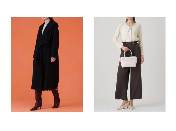 【ANAYI/アナイ】のシャルムリバービックカラーコート&フェイクファーハンドバッグ おすすめ！トレンド、レディースファッションの通販 おすすめ人気トレンドファッション通販アイテム 人気、トレンドファッション・服の通販 founy(ファニー) ファッション Fashion レディースファッション Fashion for Women アウター Coat / Outerwear Collection コート・ロングコート・ピーコート Long Coats, Peacoats & More バッグ Bags なめらか Smooth, Silky Texture エレガント 上品 Elegant コンパクト Compact, Small Size スリット Slit, Slit Detail スリーブ Sleeve, Long Sleeve / Short Sleeve ループ Loop, Loop Knit ロング Long, Long-Length 新作・新入荷 New Arrivals / New In |ID:crp329100000223089